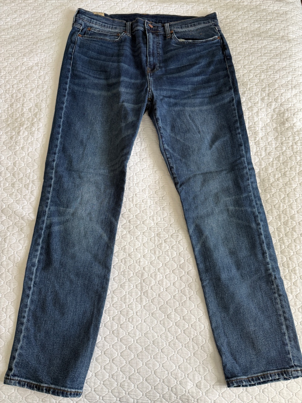 J. Crew Men's Dark Blue Straight-Leg Jeans